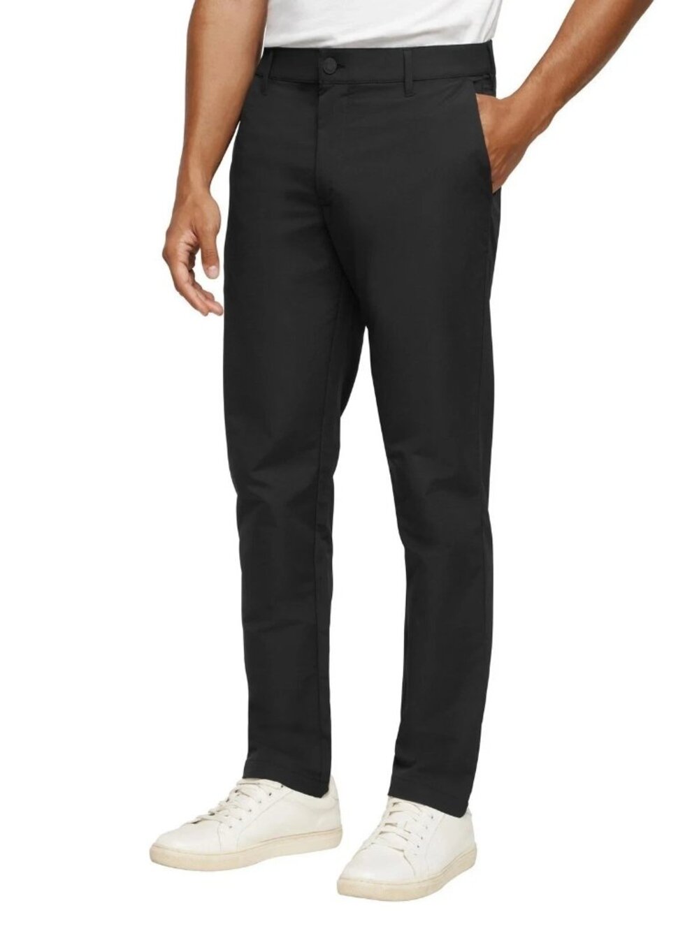 Banana Republic Mens Size 38x34 Flat Front Tech Straight Leg Chino Pants Black